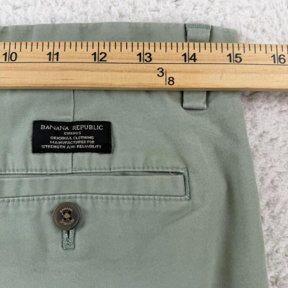 Banana Republic Fulton Skinny Chino Pants Mens 30x30 Green Slim (30x26)